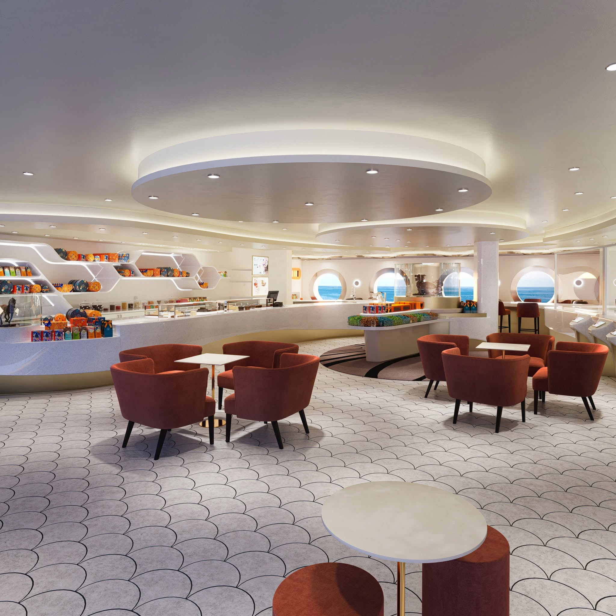 Projet de l'espace Venchi à bord du MSC World Asia