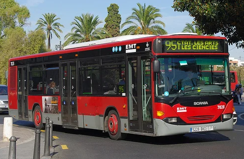Carte du trajet de la ligne 95 à Valence depuis le secteur du port