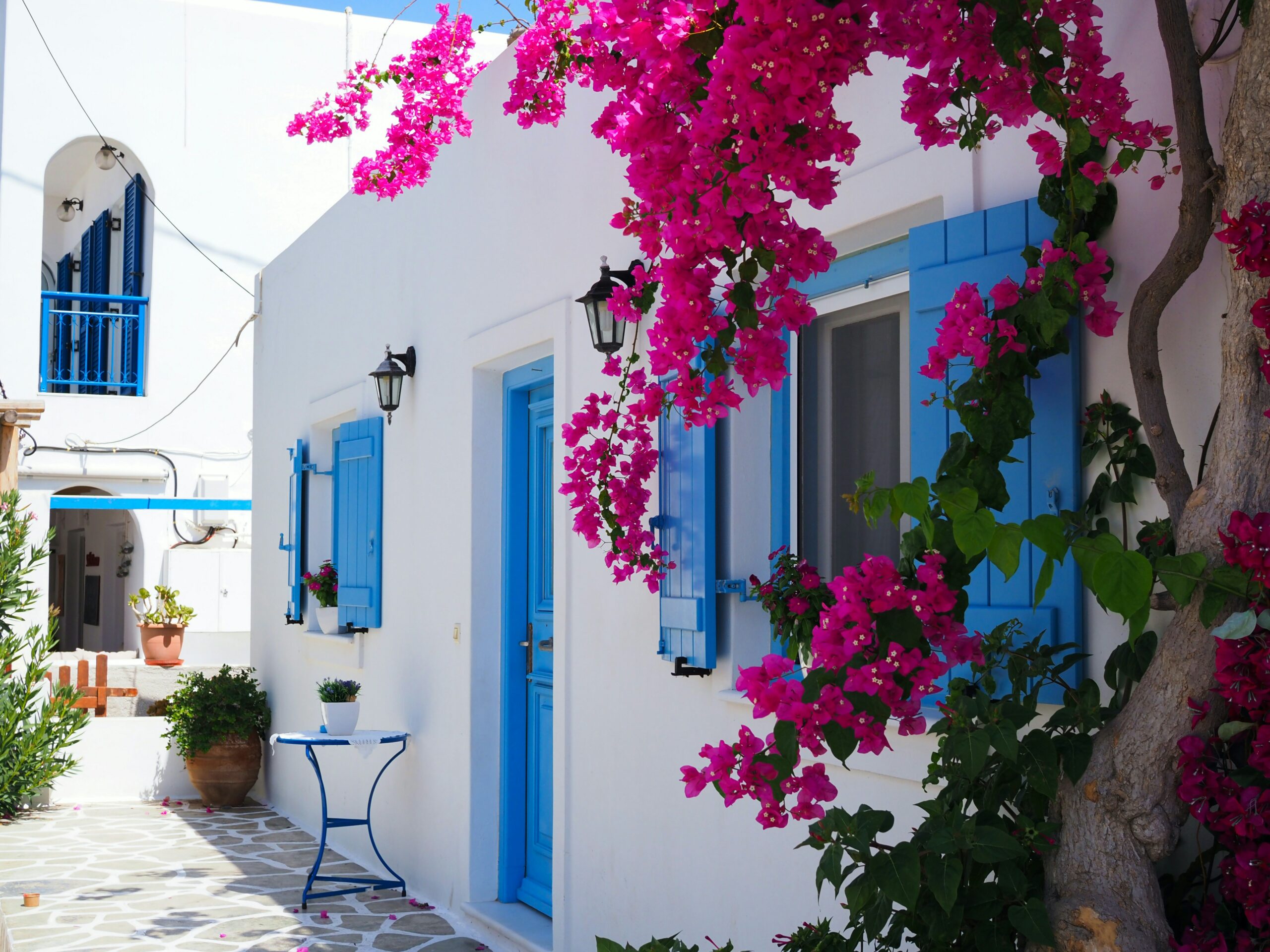 Ruelles blanches de Chora à Mykonos
