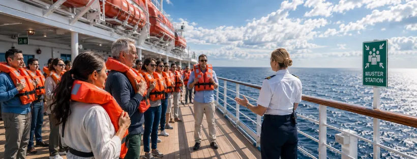 Consignes et exercice de sécurité en croisière