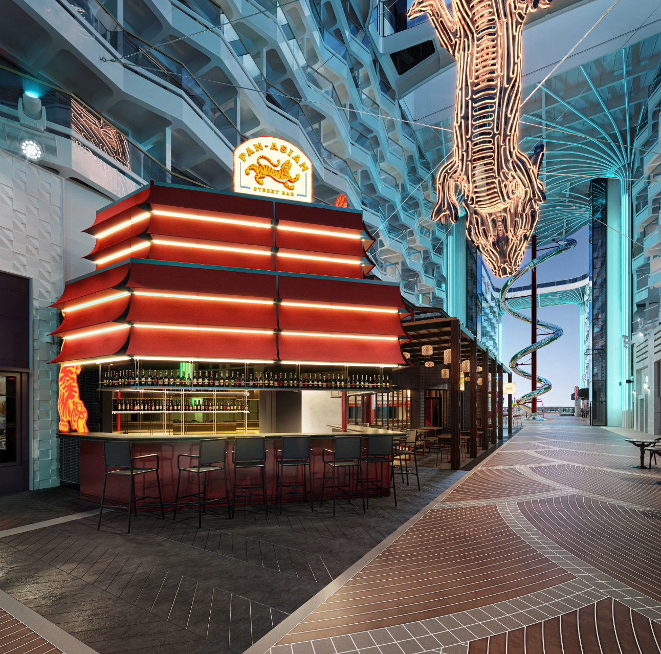 Pan-Asian Street Food du MSC World Asia dans la World Promenade