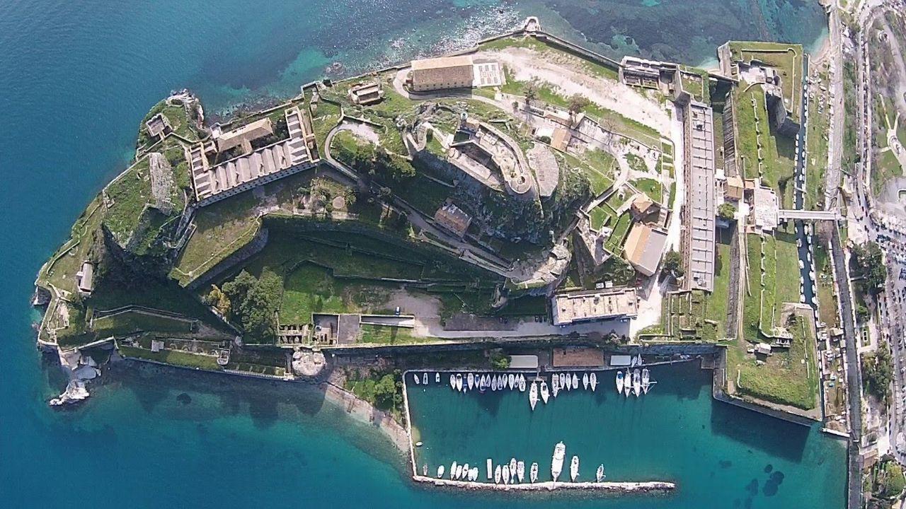 Vue aérienne de la Vieille Forteresse de Corfou