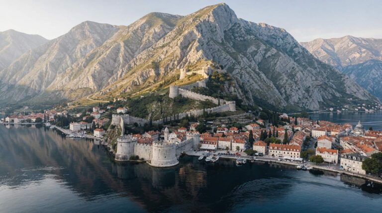 Vue panoramique de Kotor et de la baie du Monténégro
