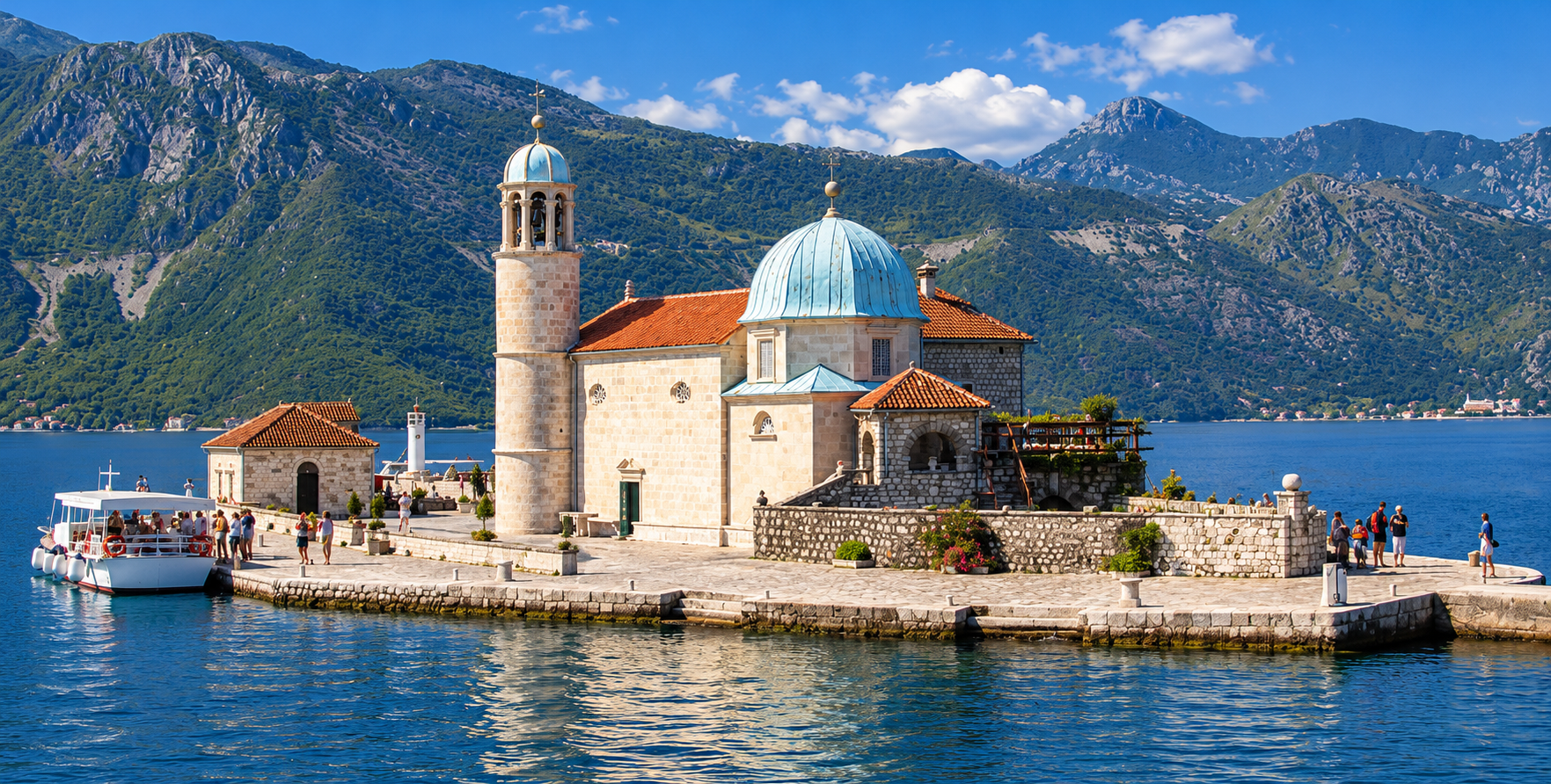Îlot de Notre-Dame-du-Rocher près de Perast dans la baie de Kotor