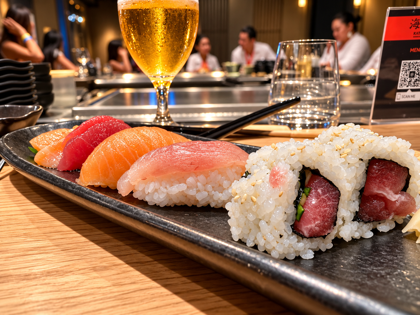 Assortiment de sushi et sashimi au Kaito Teppanyaki MSC